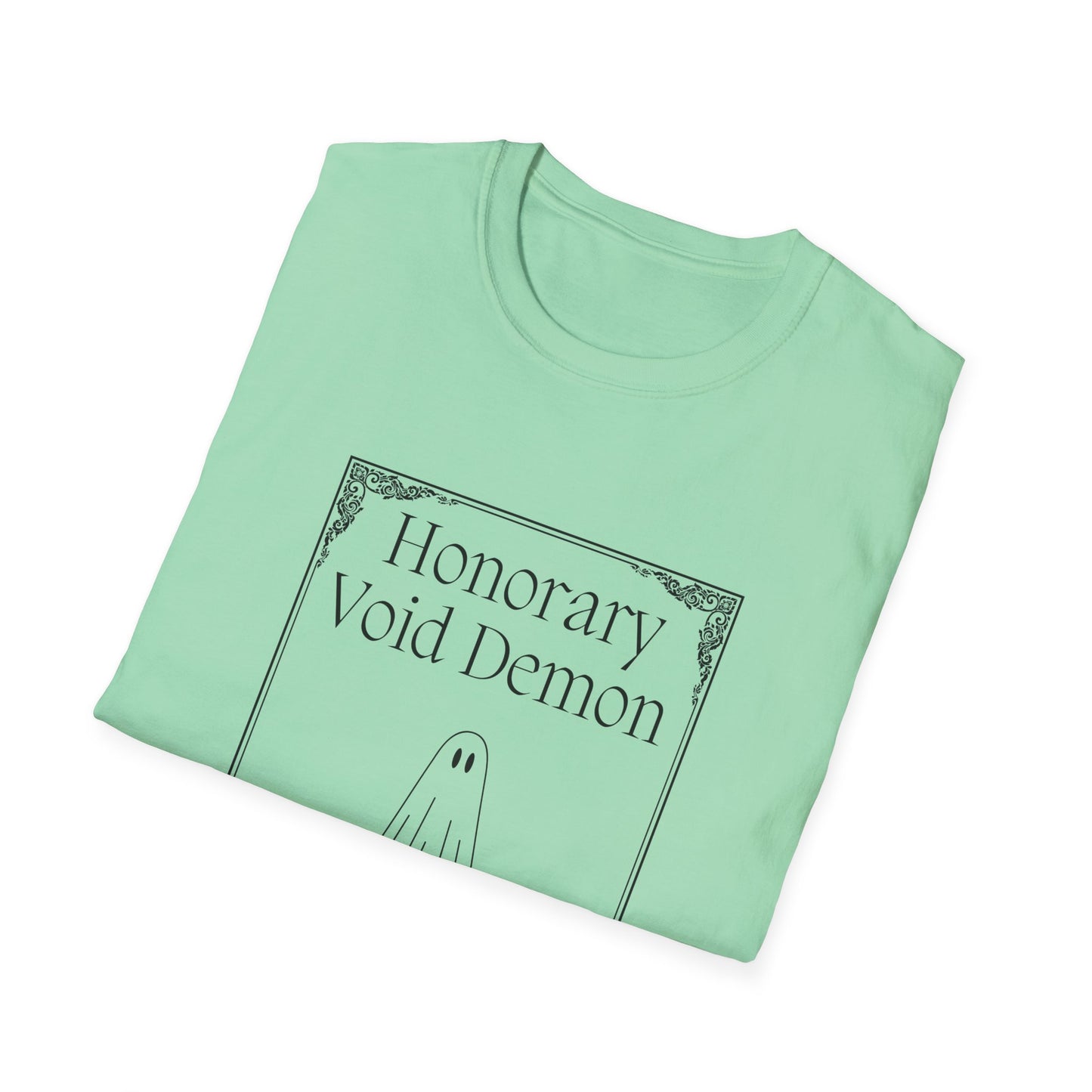 Honorary Void Demon Unisex Softstyle T-Shirt - Quirky Ghost Tee for Halloween & Everyday Wear