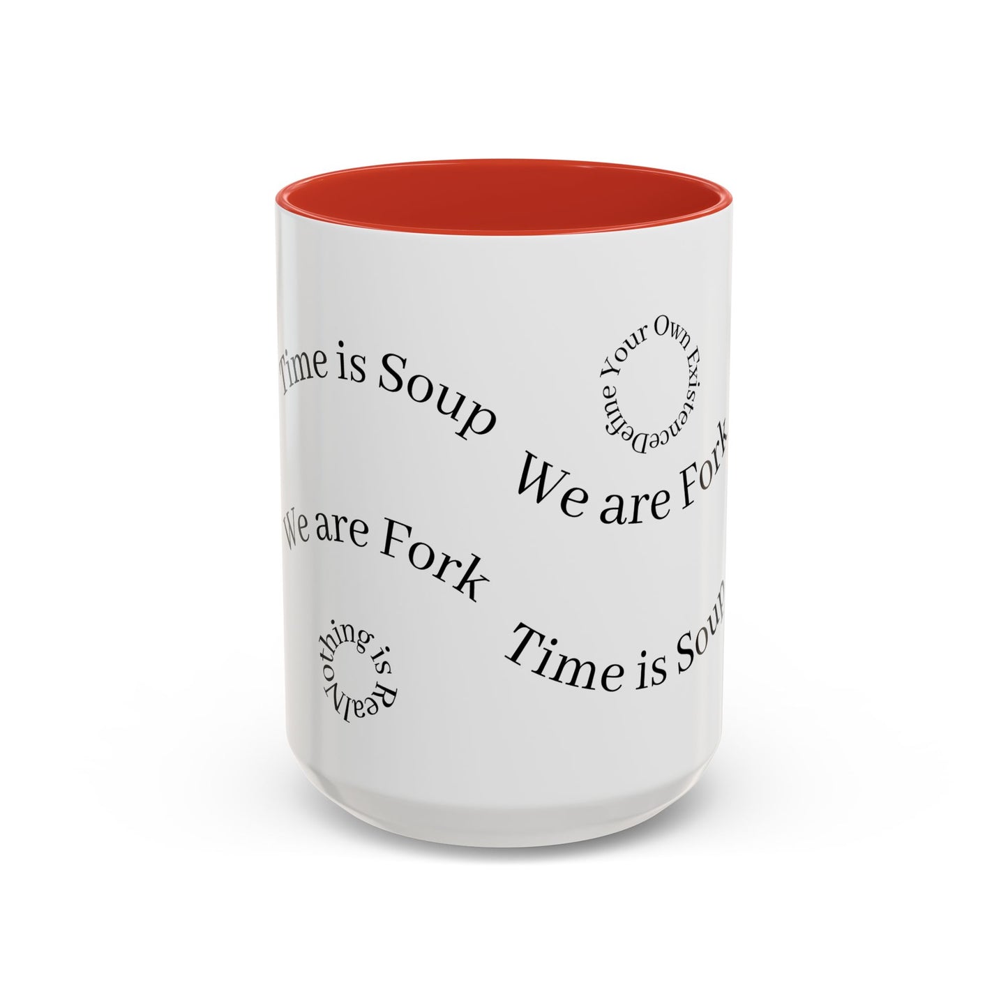 Whimsical Accent Coffee Mug - "Time is Soup" & "We are Fork" - Fun Gift for Food Lovers